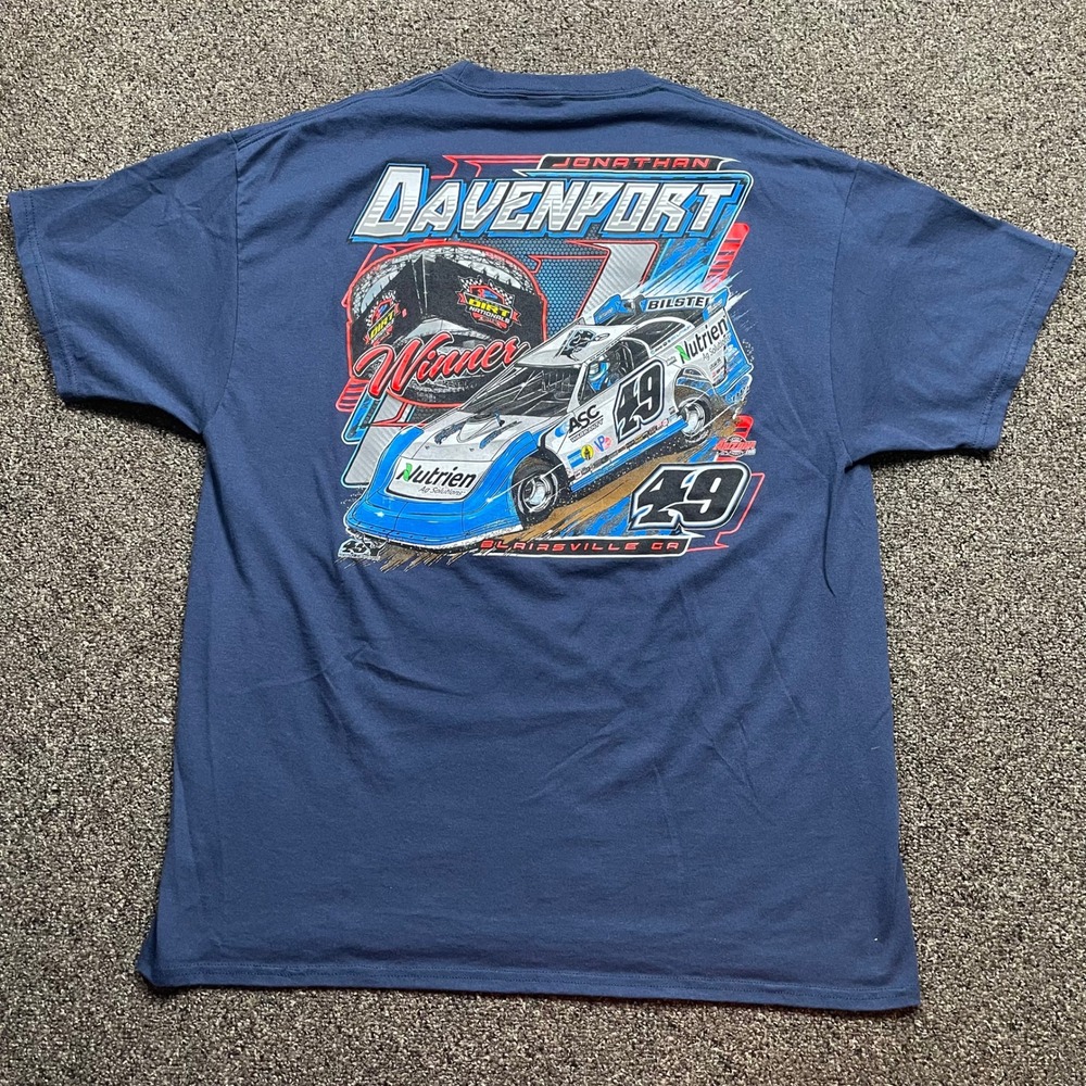 Jonathan Davenport Bristol Dirt Nationals Racing Shirt Navy Blue Mens XL 49 Car - Picture 4 of 7